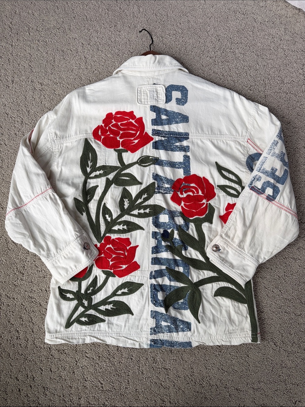 Free People We The Free Field of Roses Jacket Graphic Embroidered Coat Size XS - Picture 9 of 14